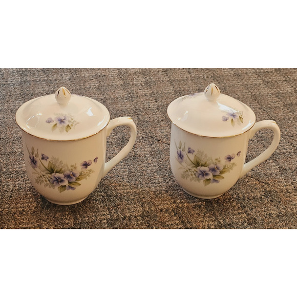 Set of 2 Sadler Salem China Tea Coffee Cup with Lid - Picture 1 of 5